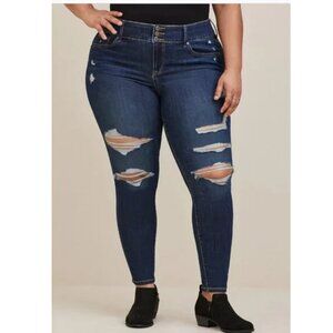 Torrid Jegging Jeans Size 26 Skinny Super Soft High-Rise Destructed